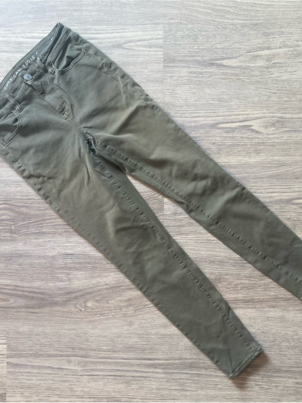 American Eagle Gray-Green Straight Leg Jeans